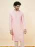 Manyavar Flamingo Pink Chikankari Embroidered Kurta Set
