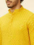 Manyavar Sunglow Yellow Chikankari Embroidered Sequinned Kurta Set
