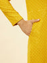 Manyavar Sunglow Yellow Chikankari Embroidered Sequinned Kurta Set