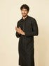 Manyavar Kohl Black Self Patterned Kurta Set