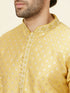 Manyavar Canary Yellow Buta Patterned Kurta Set