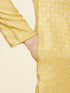 Manyavar Canary Yellow Buta Patterned Kurta Set