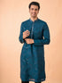 Manyavar Teal Blue Elegance Kurta Pajama