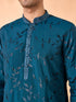 Manyavar Teal Blue Elegance Kurta Pajama