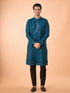 Manyavar Teal Blue Elegance Kurta Pajama
