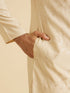 Manyavar Beige Elegance Kurta Pajama
