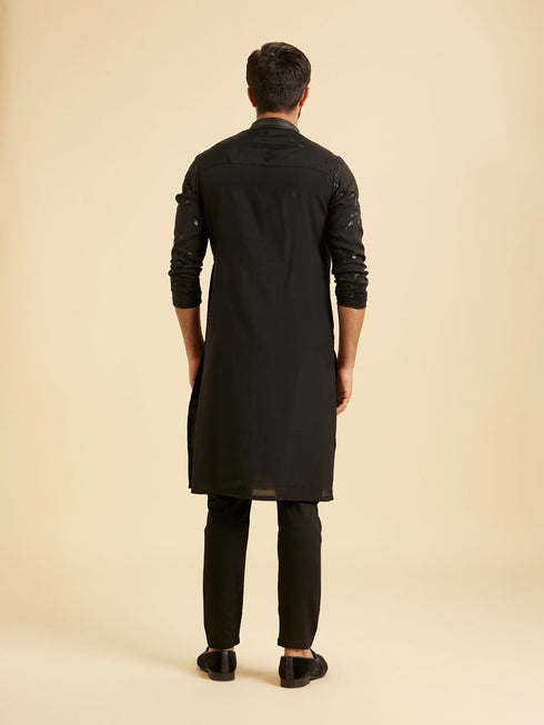 Manyavar Elegant Black Kurta Pajama