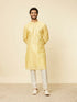 Manyavar Sunny Yellow Grid Patterned Kurta Set