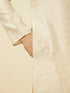 Manyavar Cloud Cream Imperial Printed Kurta Set