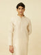 Manyavar Cloud Cream Imperial Printed Kurta Set