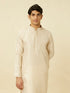 Manyavar Cloud Cream Imperial Printed Kurta Set