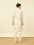 Manyavar Cloud Cream Imperial Printed Kurta Set