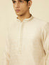 Manyavar Cloud Cream Imperial Printed Kurta Set