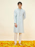 Manyavar Powder Blue Buta Motif Kurta Set