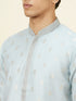 Manyavar Powder Blue Buta Motif Kurta Set
