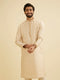 Manyavar Golden Beige Buta Patterned Kurta Set