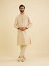Manyavar Golden Beige Buta Patterned Kurta Set