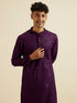 Manyavar Purple Chikankari Sequinned Kurta Set