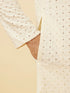 Manyavar Soft White Floral Sequin Embroidered Kurta Set