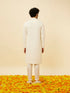 Manyavar Soft White Floral Sequin Embroidered Kurta Set