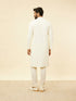 Manyavar Soft White Chikankari Embroidered Sequined Kurta Set