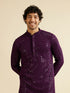 Manyavar Royal Purple Chikankari Embroidered Sequined Kurta Set