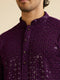 Manyavar Royal Purple Chikankari Embroidered Sequined Kurta Set