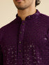 Manyavar Royal Purple Chikankari Embroidered Sequined Kurta Set