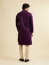 Manyavar Royal Purple Chikankari Embroidered Sequined Kurta Set