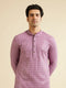 Manyavar Deep Lilac Chikankari Embroidered Sequinned Kurta Set