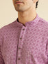 Manyavar Deep Lilac Chikankari Embroidered Sequinned Kurta Set