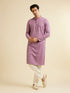 Manyavar Deep Lilac Chikankari Embroidered Sequinned Kurta Set