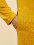 Manyavar Bright Mustard Chikankari Sequinned Kurta Set