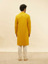 Manyavar Bright Mustard Chikankari Sequinned Kurta Set