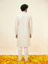 Manyavar Buttercream Ditsy Floral Chikankari Kurta Set