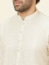 Manyavar Buttercream Ditsy Floral Chikankari Kurta Set