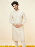 Manyavar Buttercream Ditsy Floral Chikankari Kurta Set