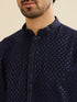 Manyavar Midnight Blue Embroidered Kurta Set With Sequin Work