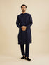 Manyavar Midnight Blue Embroidered Kurta Set With Sequin Work