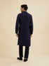 Manyavar Midnight Blue Embroidered Kurta Set With Sequin Work