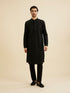 Manyavar Midnight Black Embroidered Kurta Set With Sequin Work