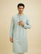 Manyavar Ice Blue Embroidered Kurta Set With Sequin Work