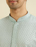 Manyavar Ice Blue Embroidered Kurta Set With Sequin Work
