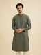 Manyavar Olive Green Embroidered Kurta Set With Sequin Work