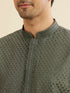 Manyavar Olive Green Embroidered Kurta Set With Sequin Work