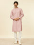 Manyavar Dusty Pink Self Patterned Kurta Set