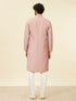 Manyavar Dusty Pink Self Patterned Kurta Set