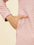 Manyavar Dusty Pink Self Patterned Kurta Set