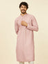 Manyavar Dusty Pink Self Patterned Kurta Set