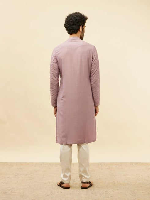 Manyavar Lilac Purple Sequined Kurta Set